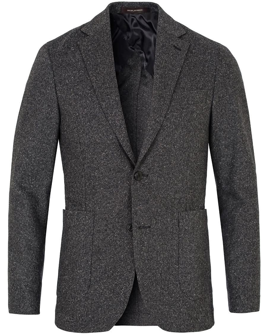 oscar jacobson einar lambswool blazer dark grey Engros Nettsted wmdx0